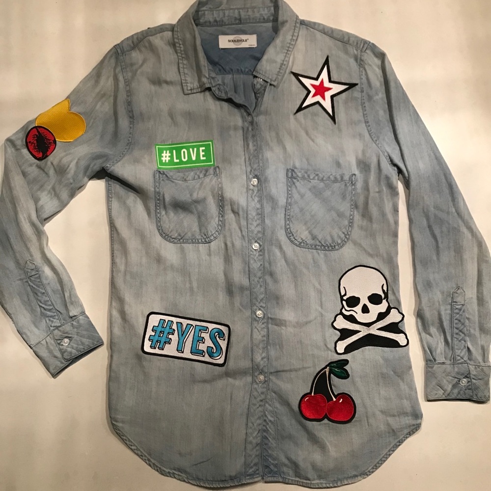 New/Never Worn - Soul Cycle Thin Denim Buttondown Shirt-SUPER SOFT!